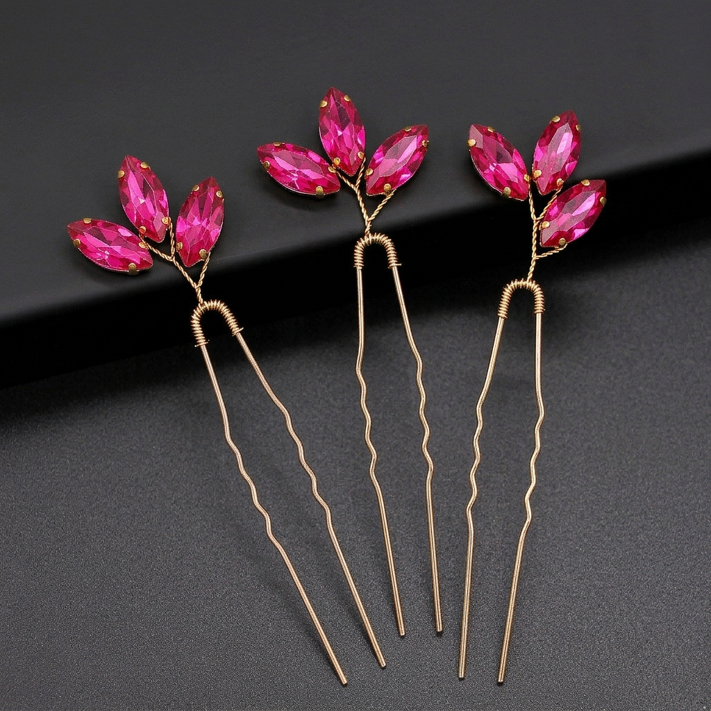 kit arranjo de cabelo grampo rosa ideal para coque penteado de festa madrinha