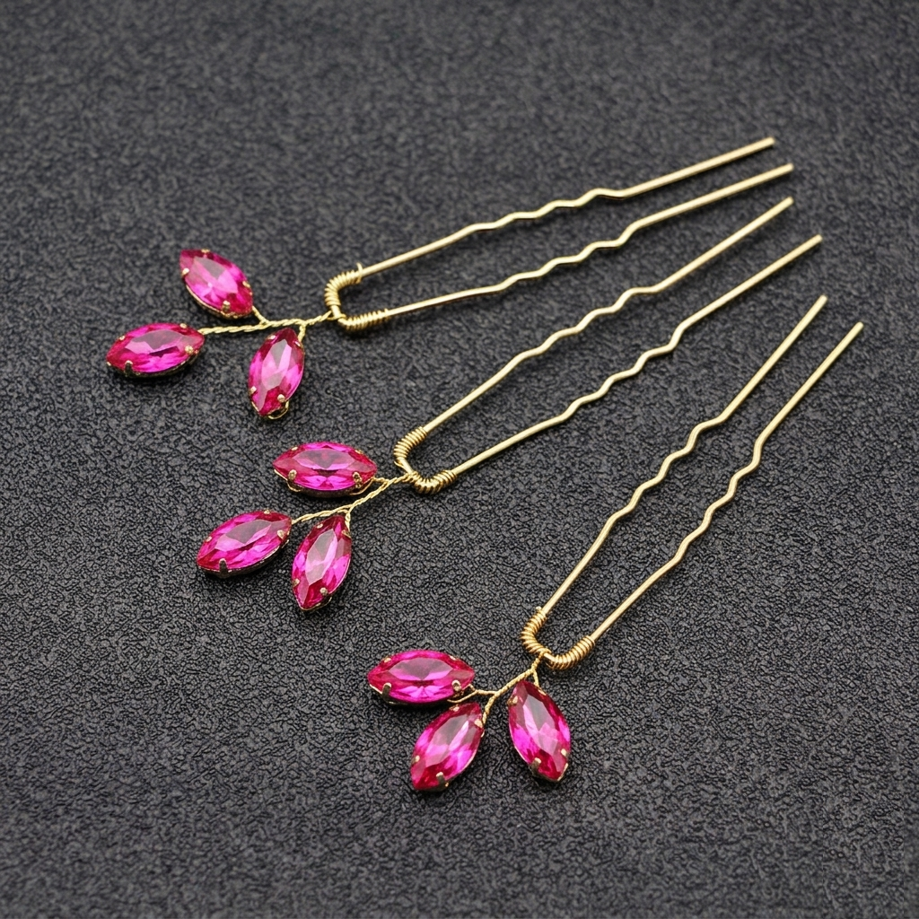 kit arranjo de cabelo grampo rosa ideal para coque penteado de festa madrinha