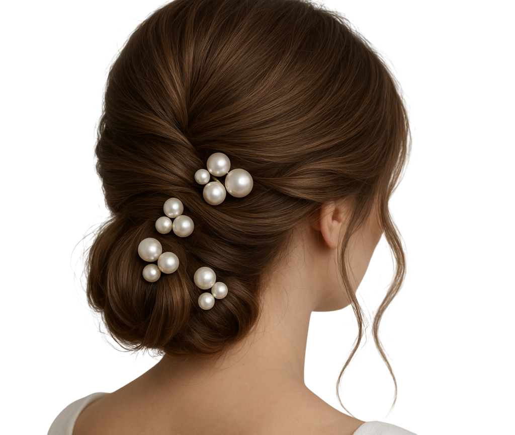 grampo grinalda b422 (2) 1 Penteado de noiva com pontos de luz pérolas em grampos individuais