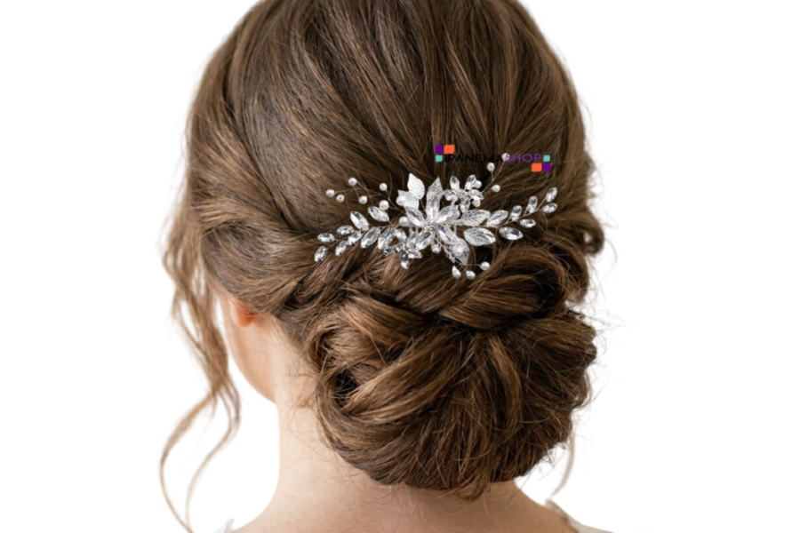 Grinalda de Noiva Cristal Prata com Pérolas e Cristais Navete Ideal para Casamento Civil e Mini Wedding Grinalda de Noiva Cristal Prata com Pérolas e Cristais Navete Ideal para Casamento Civil e Mini Wedding