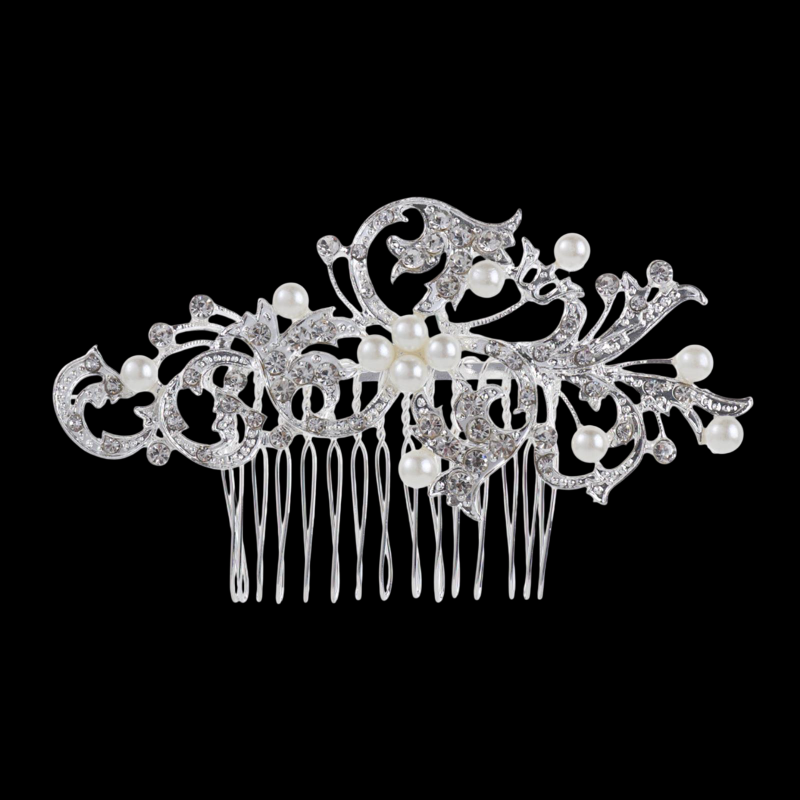 Arranjo de Cabelo Noiva Pérolas