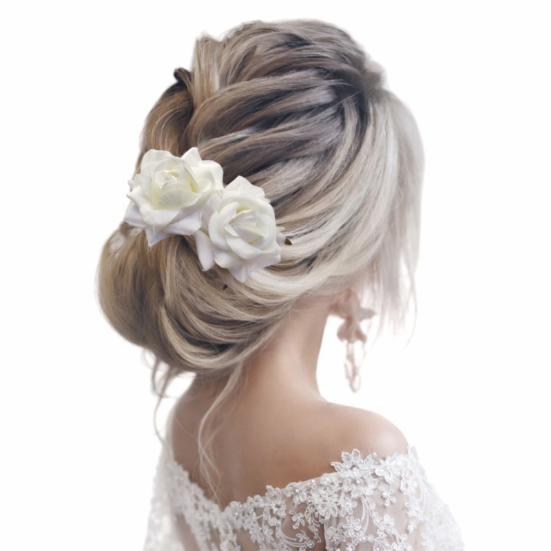 Grinalda de flores offwhite noiva