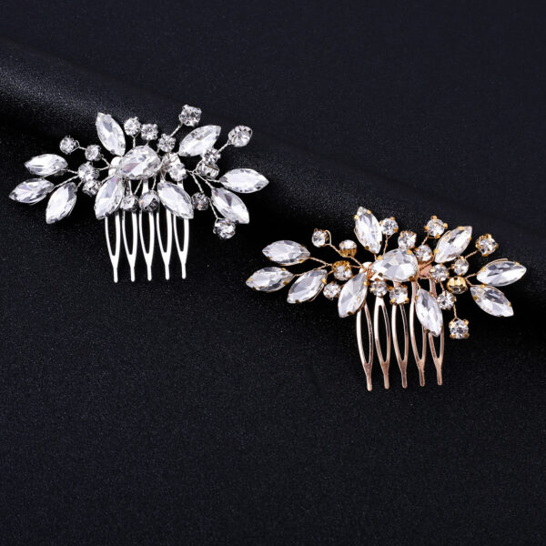 Grinalda de luxo para noiva com cristais facetados sem pérolas