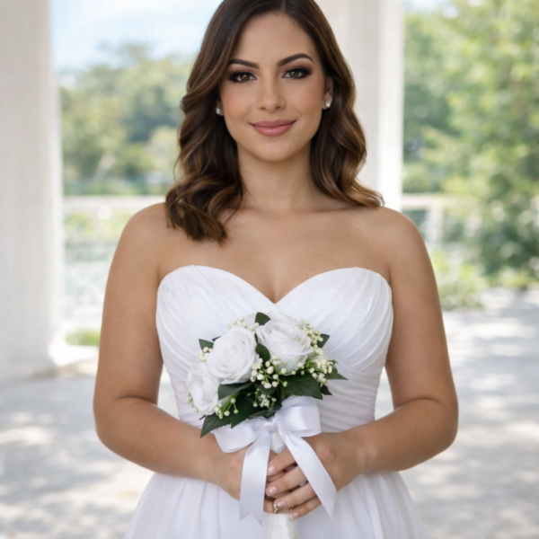 buquê rosas brancas, buque permanente para casamento civil, fotos préwedding ou daminha