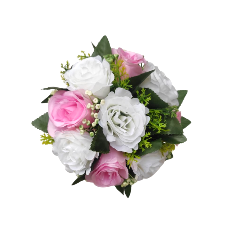 buquê rosas brancas e rosa, buque permanente para casamento civil, fotos préwedding ou daminha