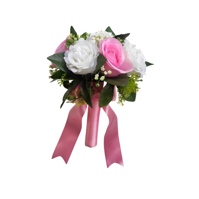 buquê rosas brancas e rosa, buque permanente para casamento civil, fotos préwedding ou daminha