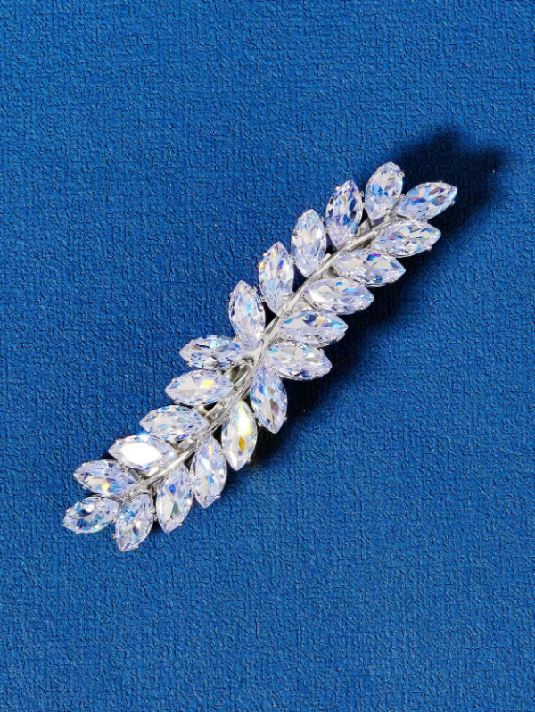 Presilha noiva zircônia luxo ramos prateados