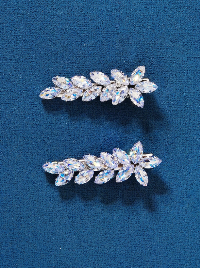 prendedor b520 (1) Acessório de cabelo noiva semijoia brilho de diamante zircônia navete