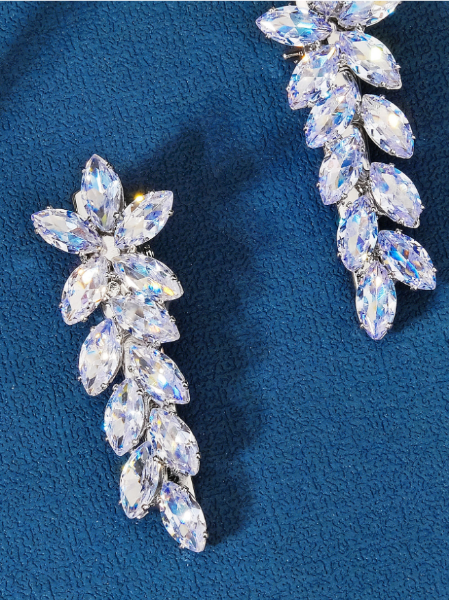 prendedor b520 (3) Acessório de cabelo noiva semijoia brilho de diamante zircônia navete