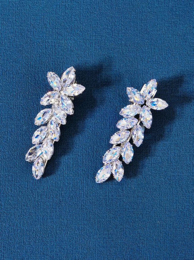 prendedor b520 (4) Acessório de cabelo noiva semijoia brilho de diamante zircônia navete